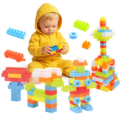 150-Piece Toddler Building Blocks | STEM & Montessori | Wheel Packs Included | ASTM & CPSIA | Ages 3+