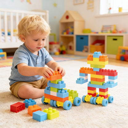 150-Piece Toddler Building Blocks | STEM & Montessori | Wheel Packs Included | ASTM & CPSIA | Ages 3+