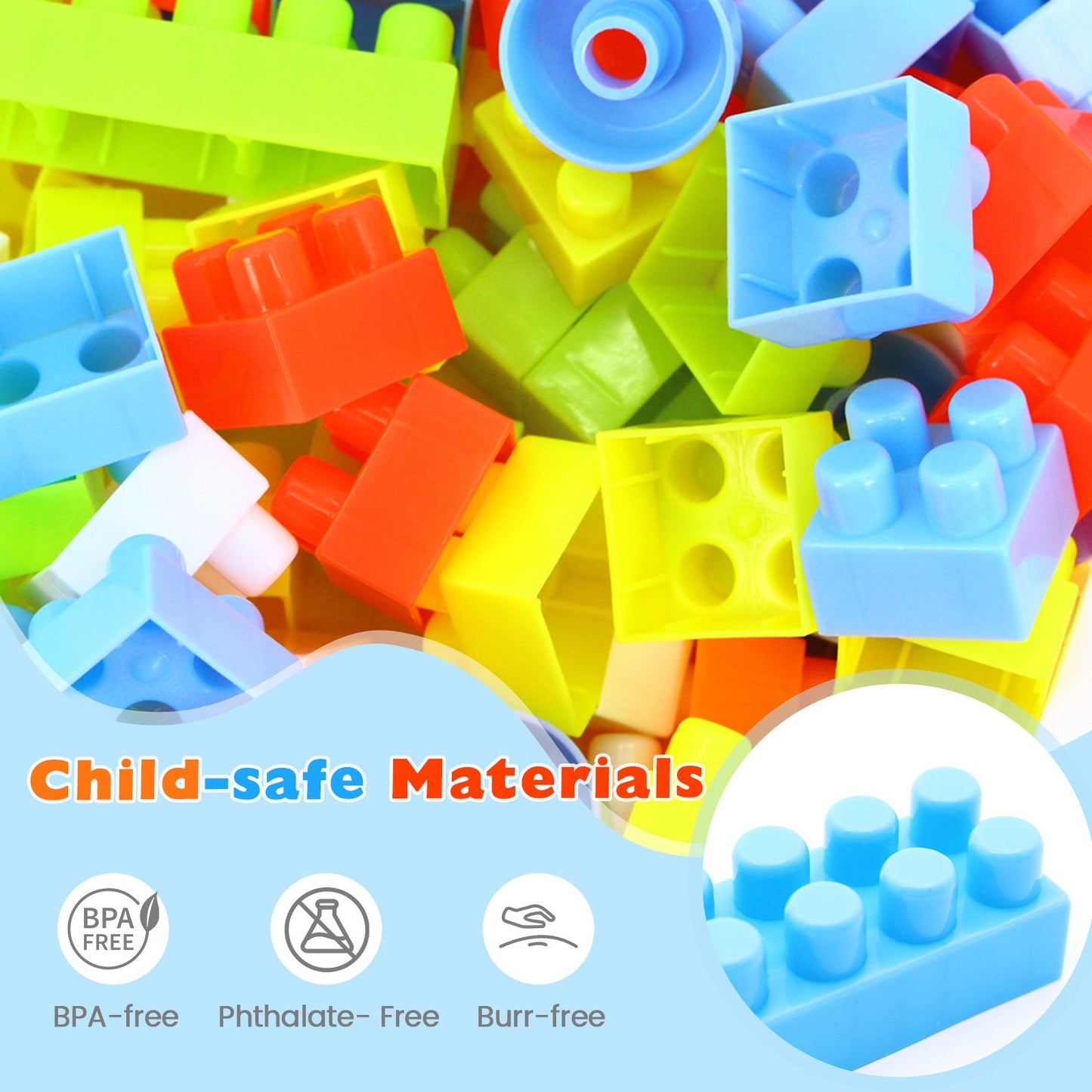 150-Piece Toddler Building Blocks | STEM & Montessori | Wheel Packs Included | ASTM & CPSIA | Ages 3+