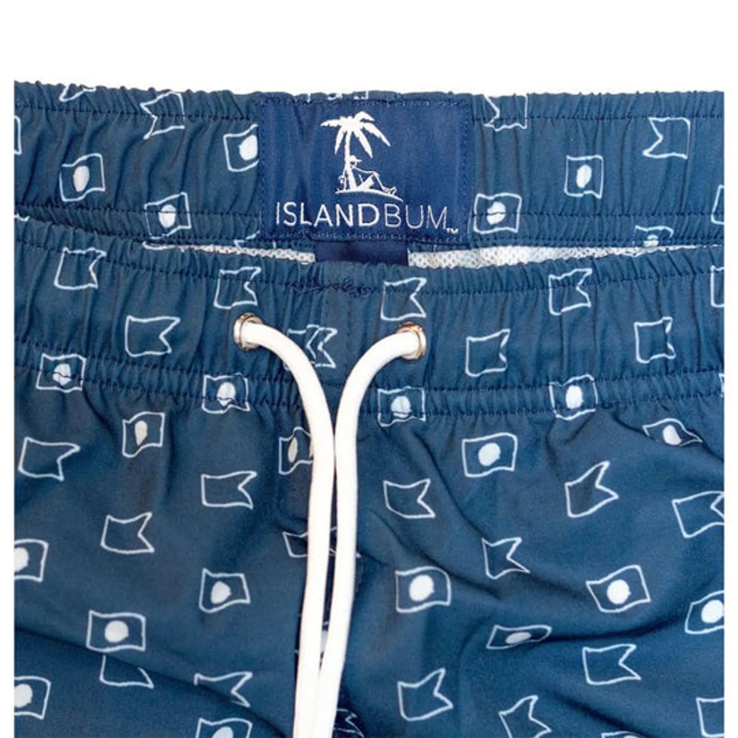 Island Bum Nautical Flag Swim Trunks | Recycled Polyester | 4-Way Stretch | UPF | 6" Inseam
