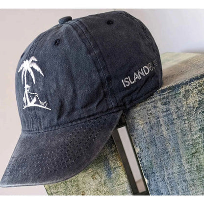 Vintage Distressed Ball Cap | 6-Panel Polo Dad Hat | Pre-Washed | Navy