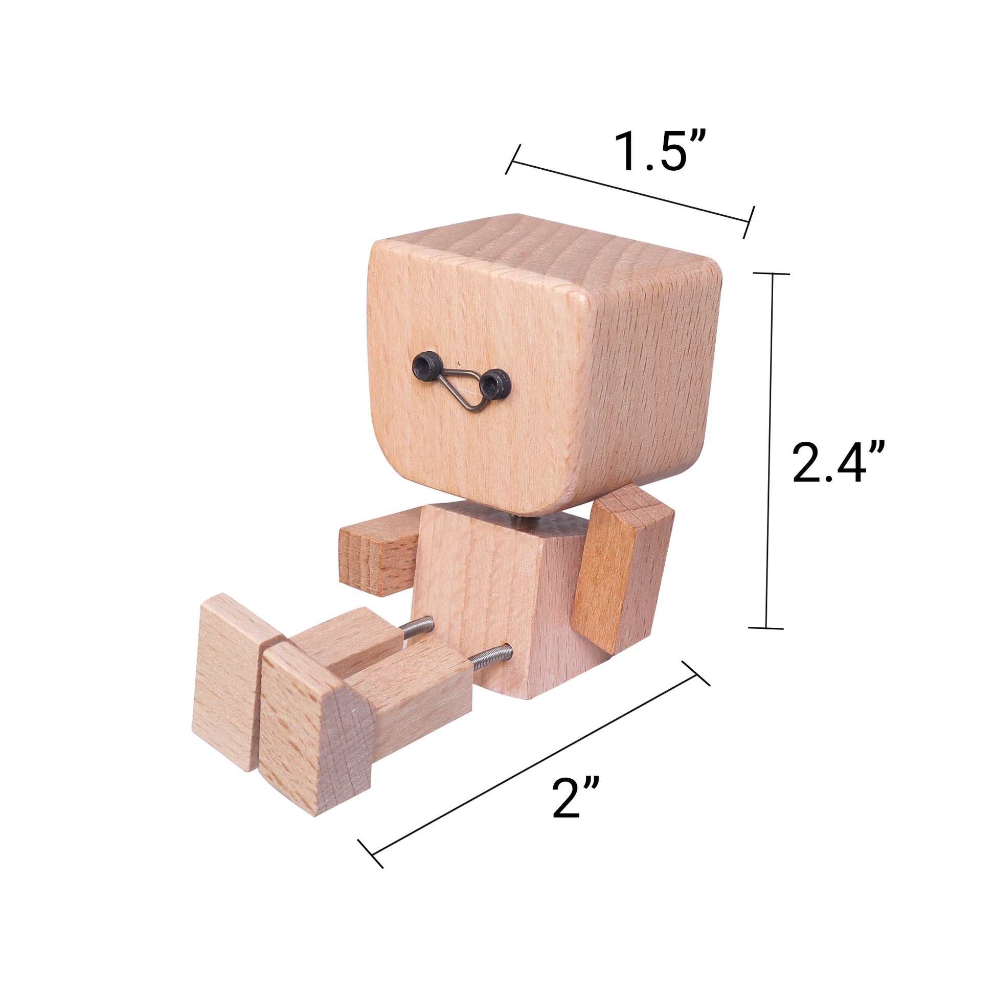 MoodBot Buddy | Wooden Robot with Interchangeable Expressions | Set of 2 - Niksstuff