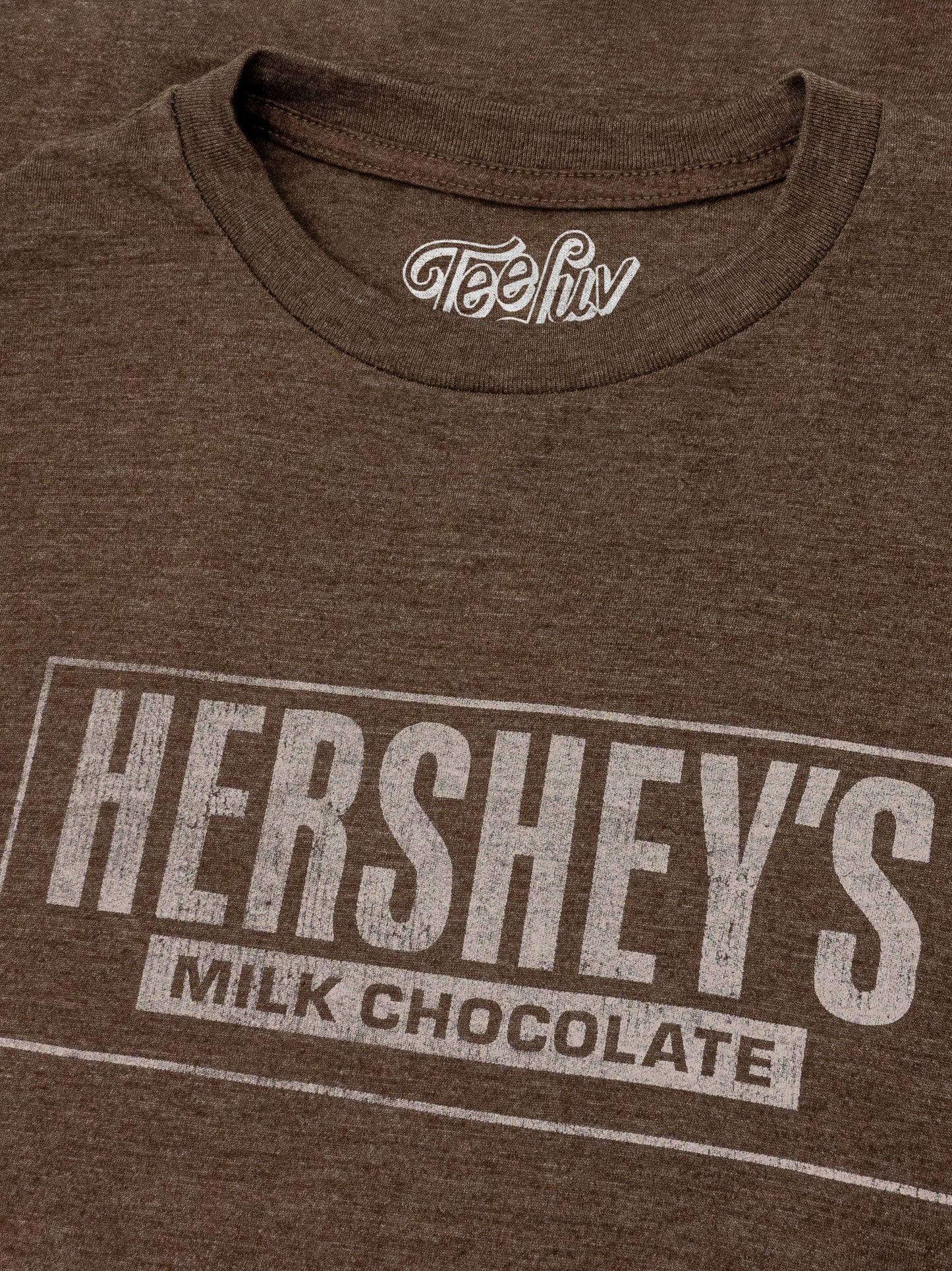 Hershey's Milk Chocolate T-Shirt | Distressed Logo | Brown Heather