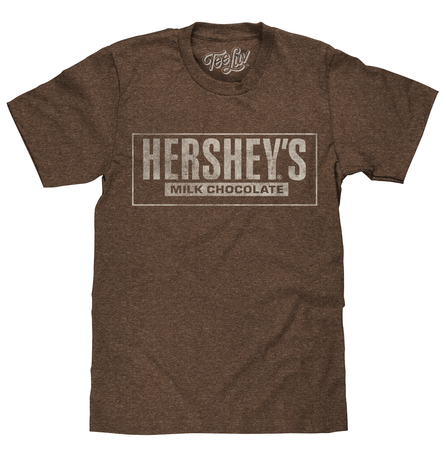 Hershey's Milk Chocolate T-Shirt | Distressed Logo | Brown Heather