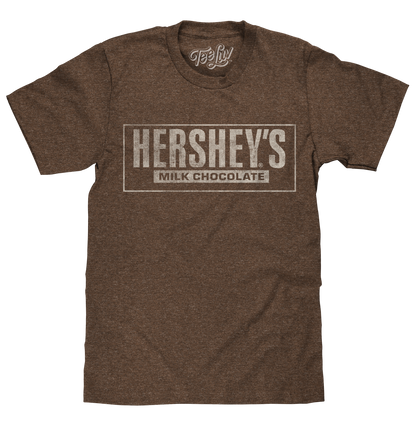 Hershey's Milk Chocolate T-Shirt | Distressed Logo | Brown Heather