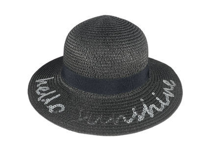 BANZ Hello Sunshine Sunhat – UPF 50+ Kids Sequin Sun Hat | White & Black