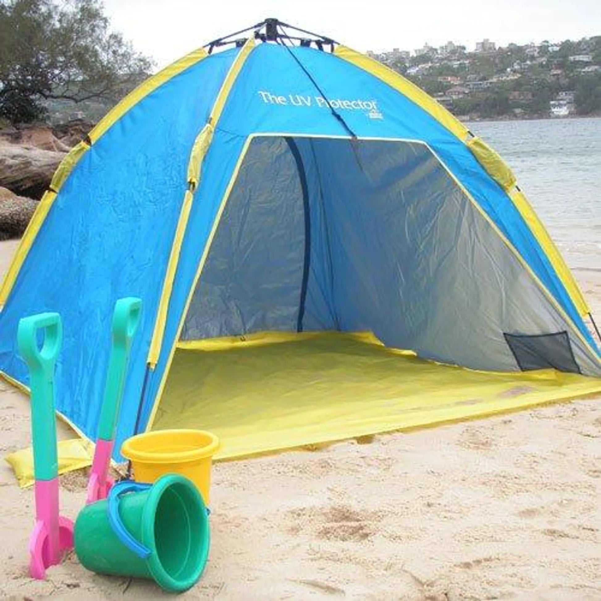 Shelta Sun Shelter UV Tent | UPF50+ | Pop-Up | Fits 2 Adults + 2 Kids | Sand Pockets - Niksstuff