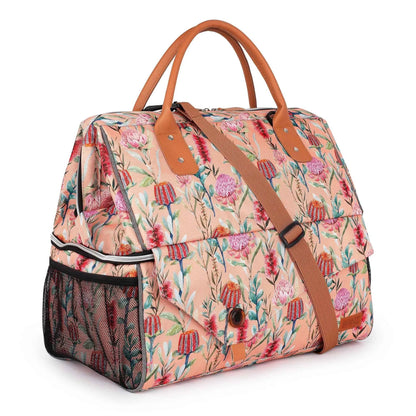 BANZ Insulated Picnic Cooler Bag – Large, Dual Compartment, Australian Floral Design