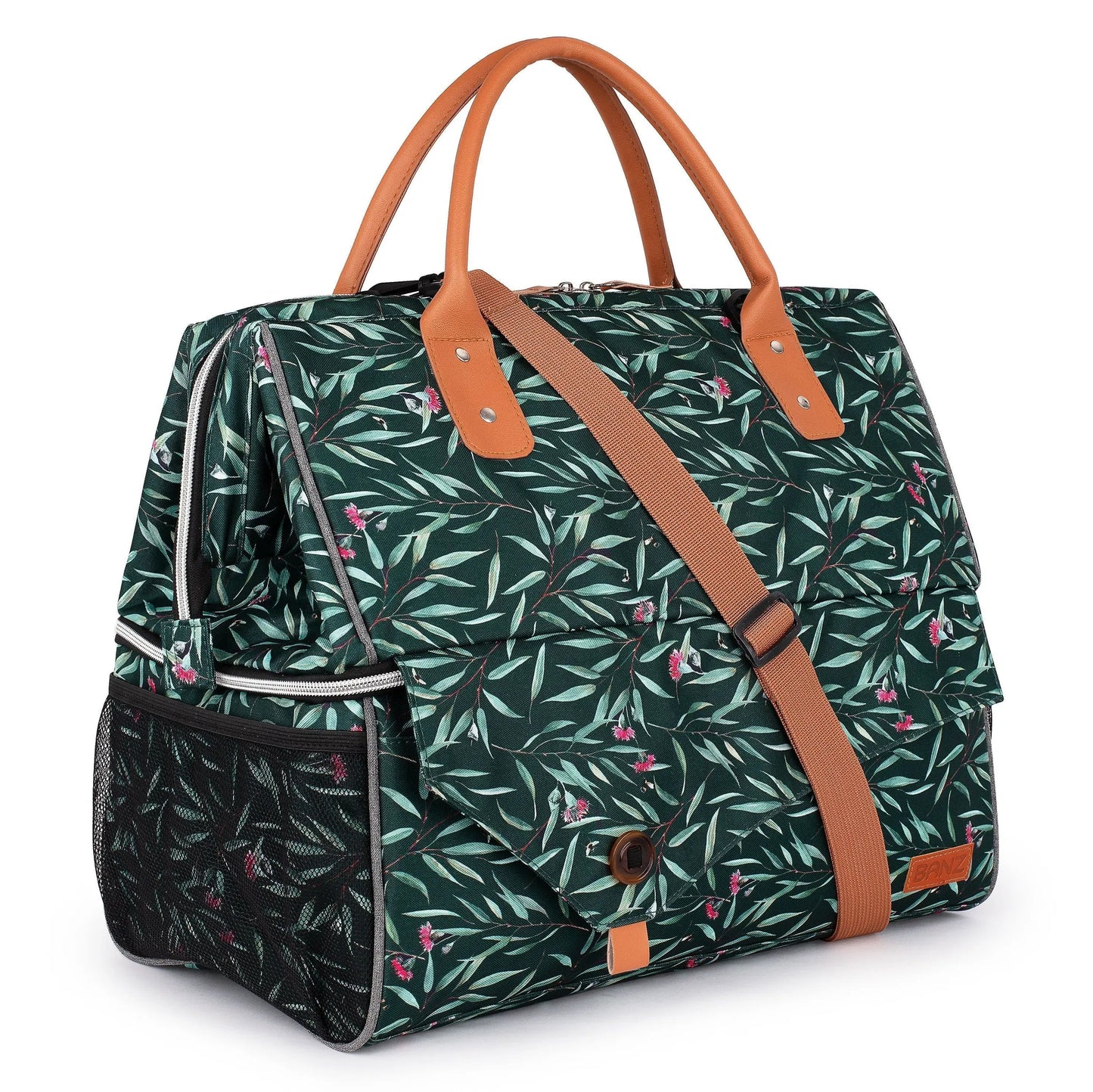 BANZ Insulated Picnic Cooler Bag – Large, Dual Compartment, Australian Floral Design
