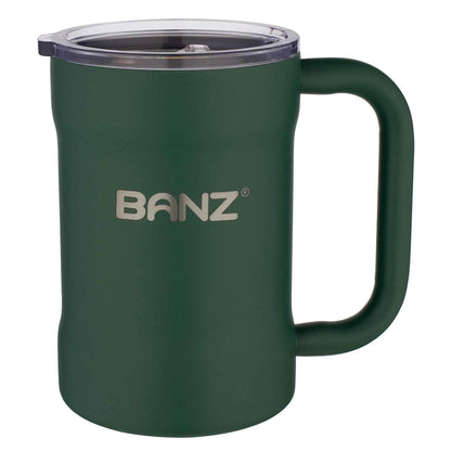 BANZ Stainless Steel Travel Mug – 16 oz, Hot & Cold, Powder-Coated