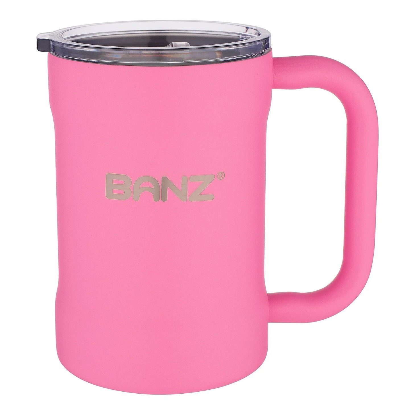 BANZ Stainless Steel Travel Mug – 16 oz, Hot & Cold, Powder-Coated