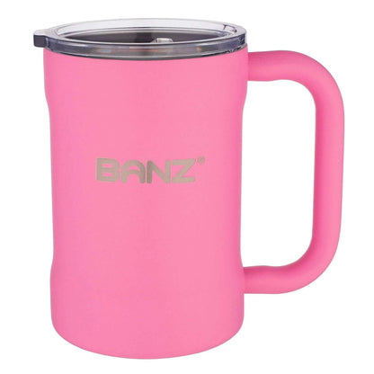 BANZ Stainless Steel Travel Mug – 16 oz, Hot & Cold, Powder-Coated