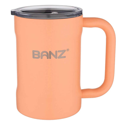 BANZ Stainless Steel Travel Mug – 16 oz, Hot & Cold, Powder-Coated