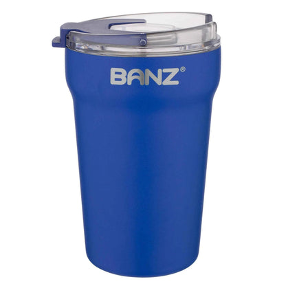 BANZ Stainless Steel Travel Cup – 14 or 18 oz, Flip Lid & Straw