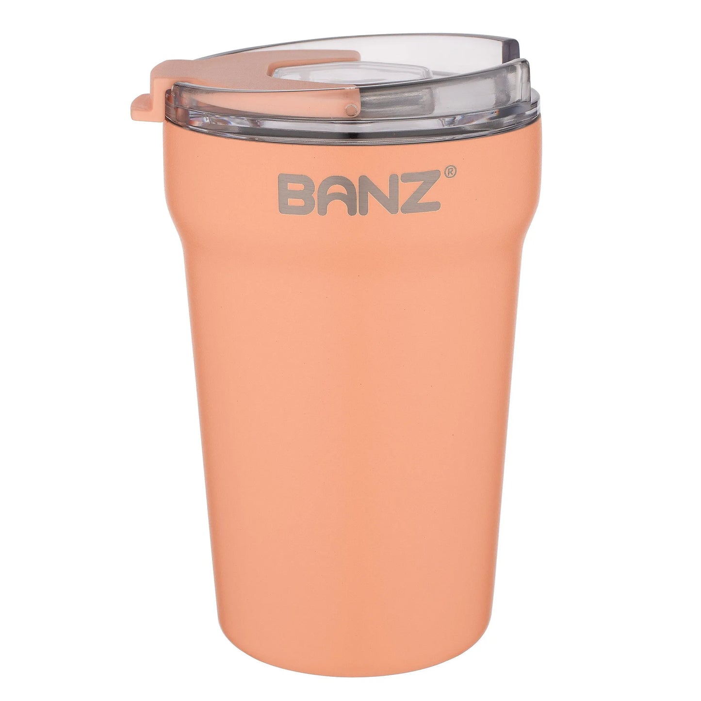 BANZ Stainless Steel Travel Cup – 14 or 18 oz, Flip Lid & Straw