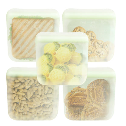 purifyou Reusable Silicone Food Storage Bags - Set of 5