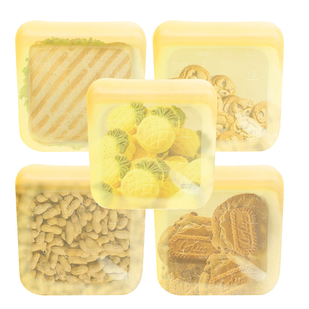 purifyou Reusable Silicone Food Storage Bags - Set of 5