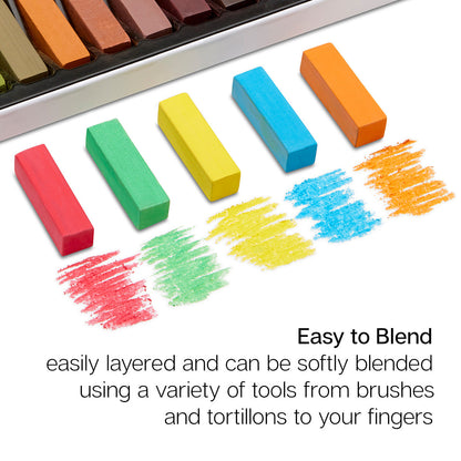 Kingart Soft Pastels Half Stick Set - 50 Pieces