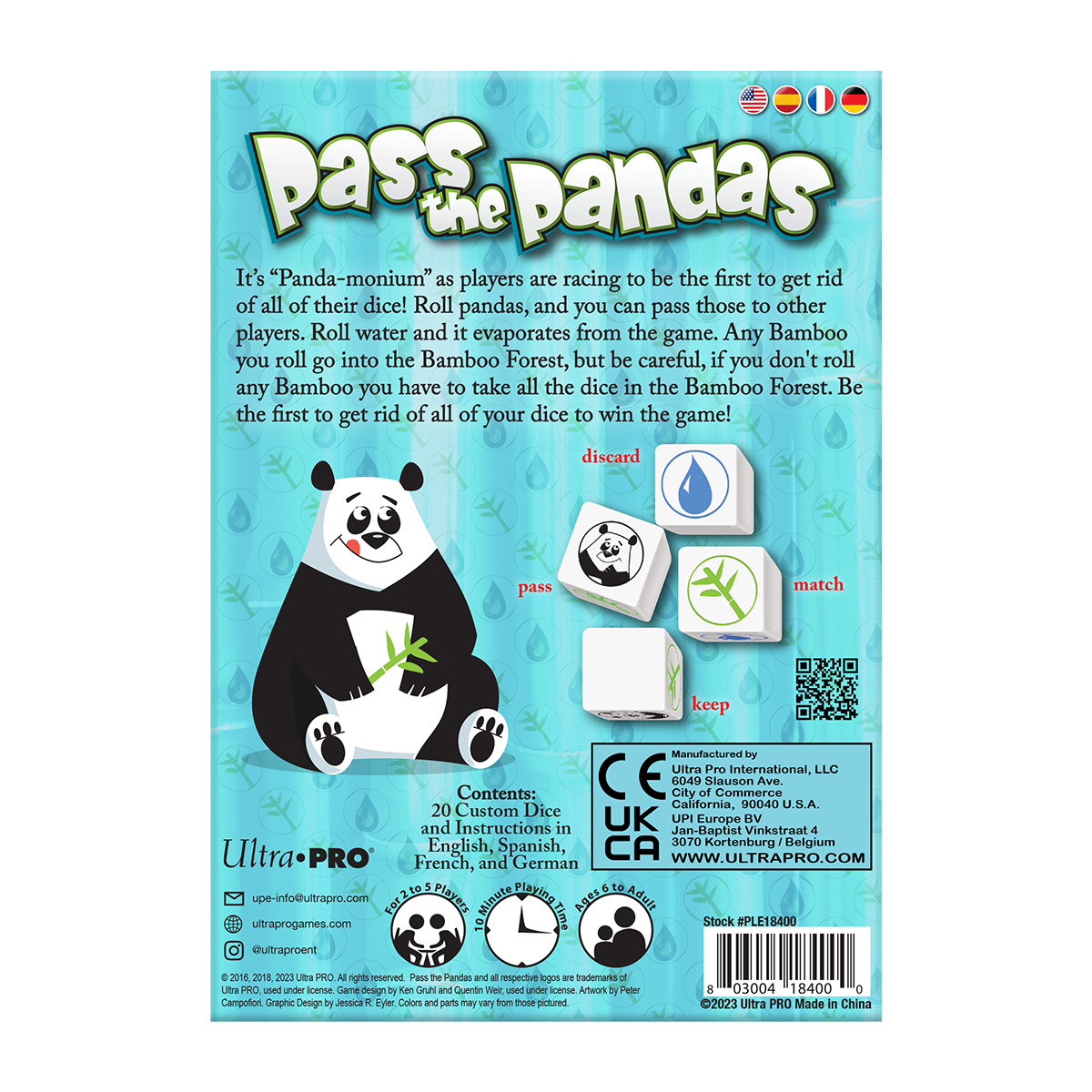 Pass the Pandas Dice Game - 2-5 Players, Ages 6 and Up