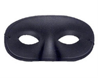 Black Domino Eye Mask - Elastic Band Costume Accessory
