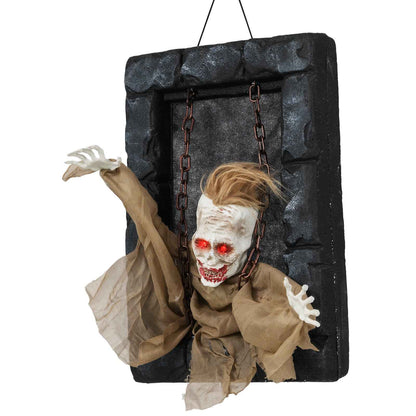 Halloween Hanging Animated Zombie Prisoner Decoration