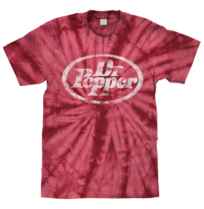 Dr Pepper Oval Logo T-Shirt – Crimson Red Tie Dye