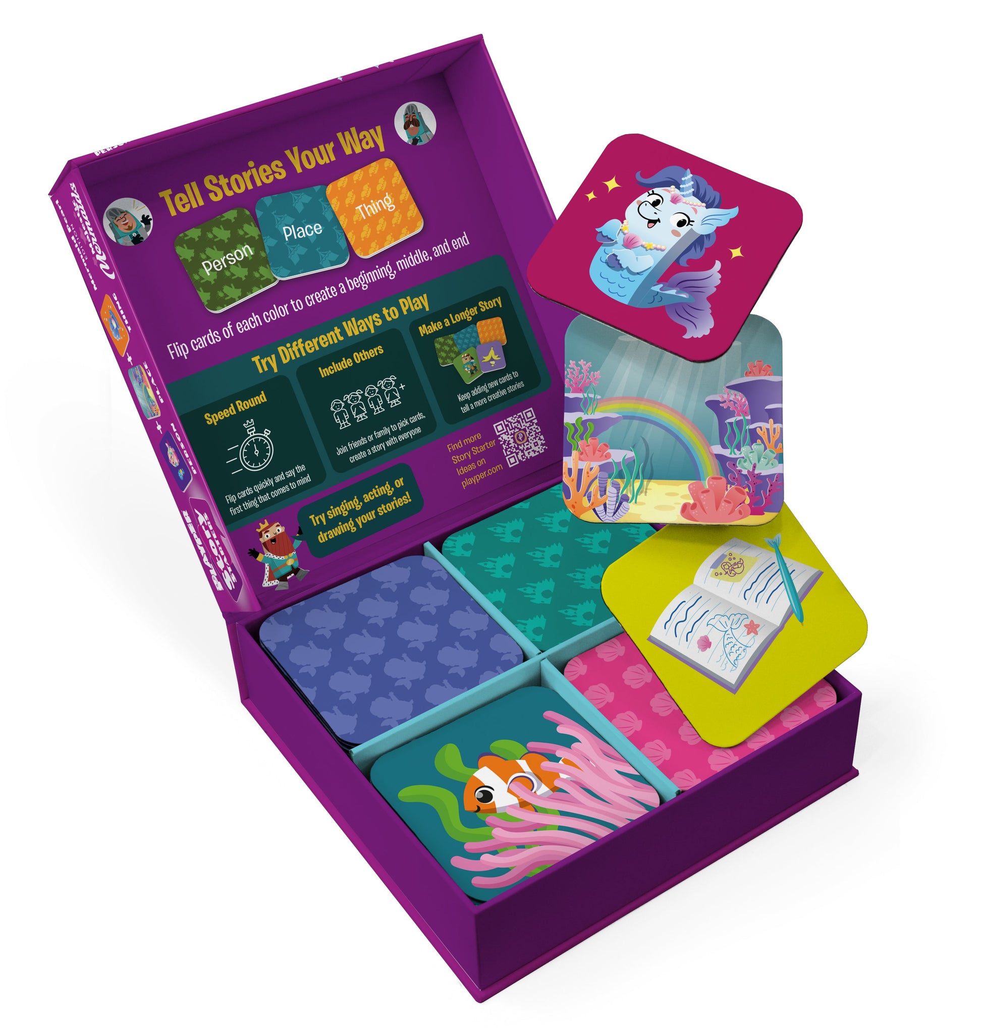 Story Starters: Mermaid Pearl Edition | Create-a-Story Cards for Kids | Playper | Ages 3+ - Niksstuff