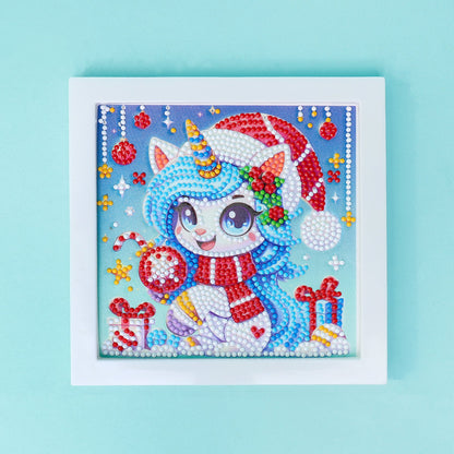 Diamond Art Kit | Christmas Themes – Santa, Puppy & Unicorn | Ages 6+ - Niksstuff
