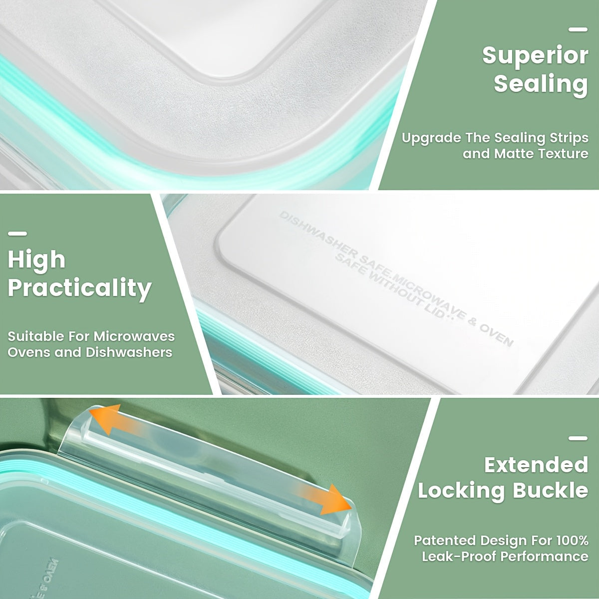 16-Piece Tempered Glass Food Storage Container Set with Airtight Lids | Microwave & Oven Safe