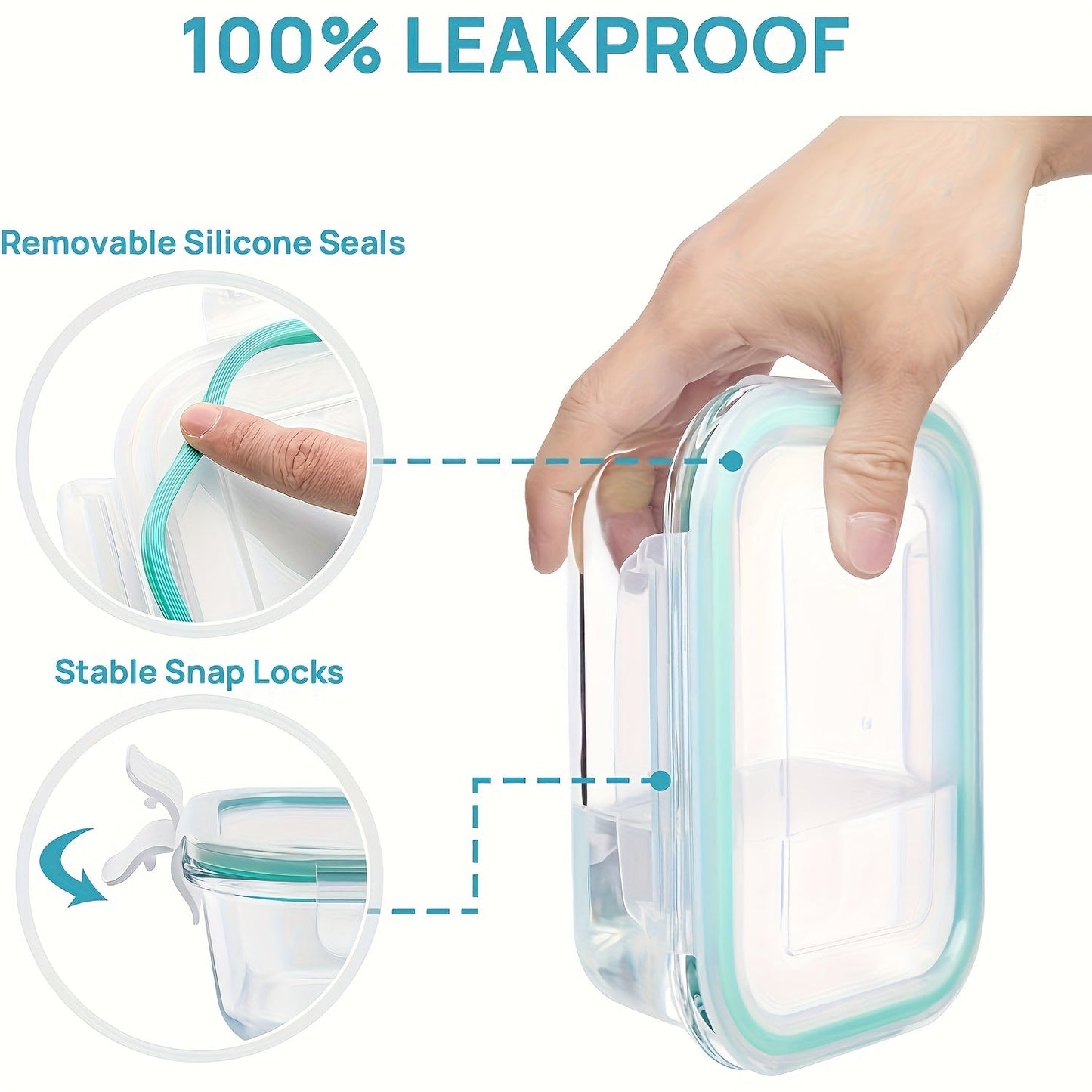 16-Piece Tempered Glass Food Storage Container Set with Airtight Lids | Microwave & Oven Safe
