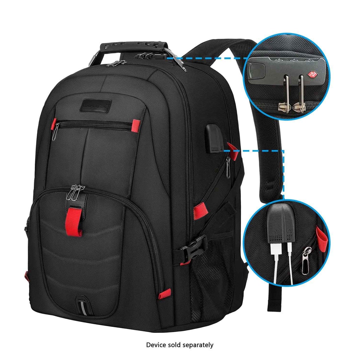 Sahara Anti-Theft Travel Laptop Backpack | USB Charging | Fits up to 17.3" | 4 Colors