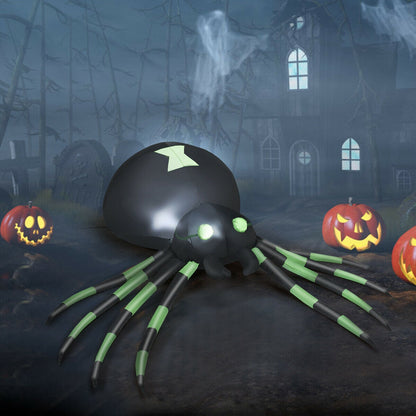6 Feet Halloween Inflatable Spider with LED Lights