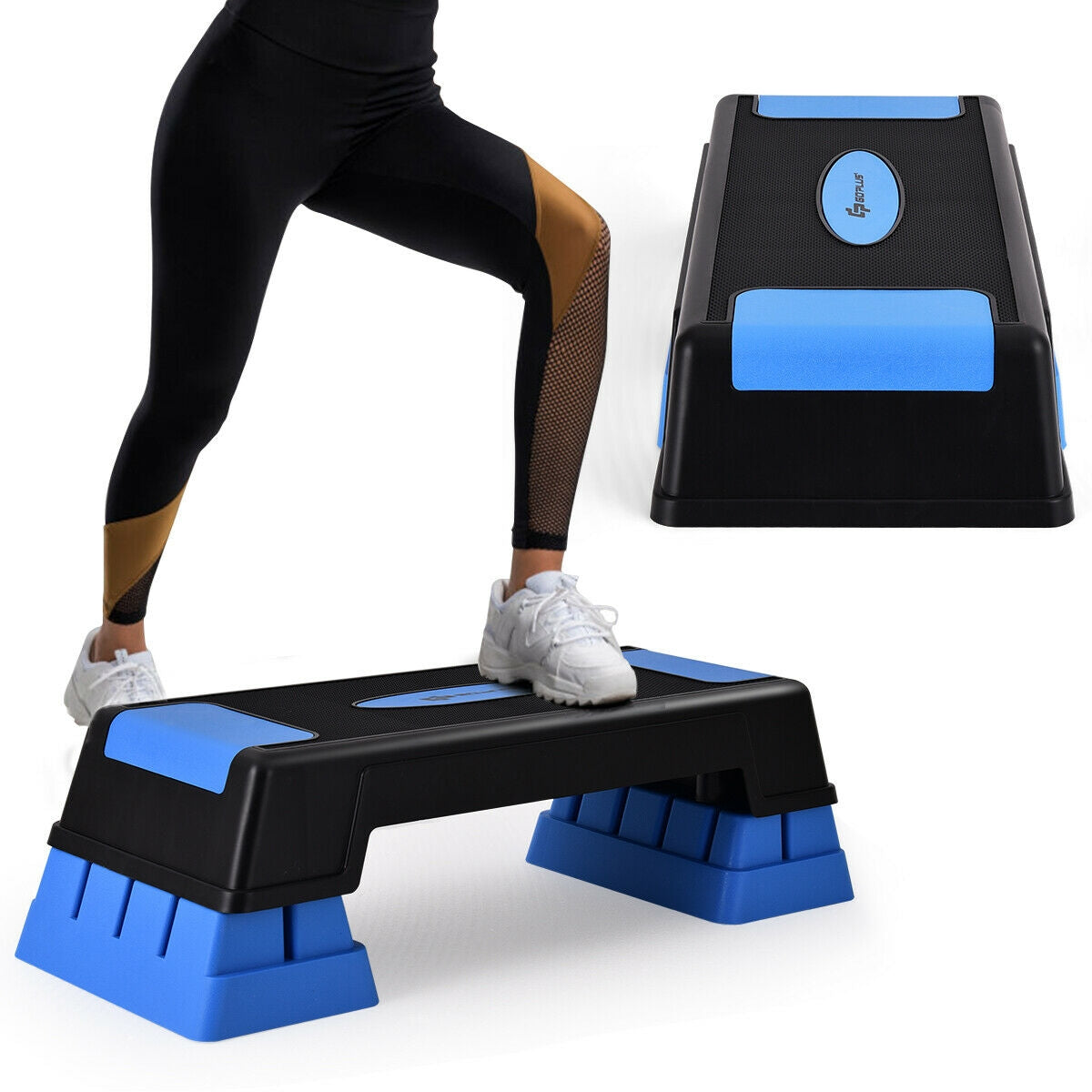 Aerobic Step Platform | 3 Heights: 5", 7", 9" | 330 lb Capacity | Non-Slip | Gray, Purple or Blue