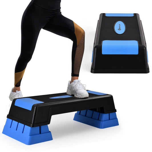 Aerobic Step Platform | 3 Heights: 5", 7", 9" | 330 lb Capacity | Non-Slip | Gray, Purple or Blue