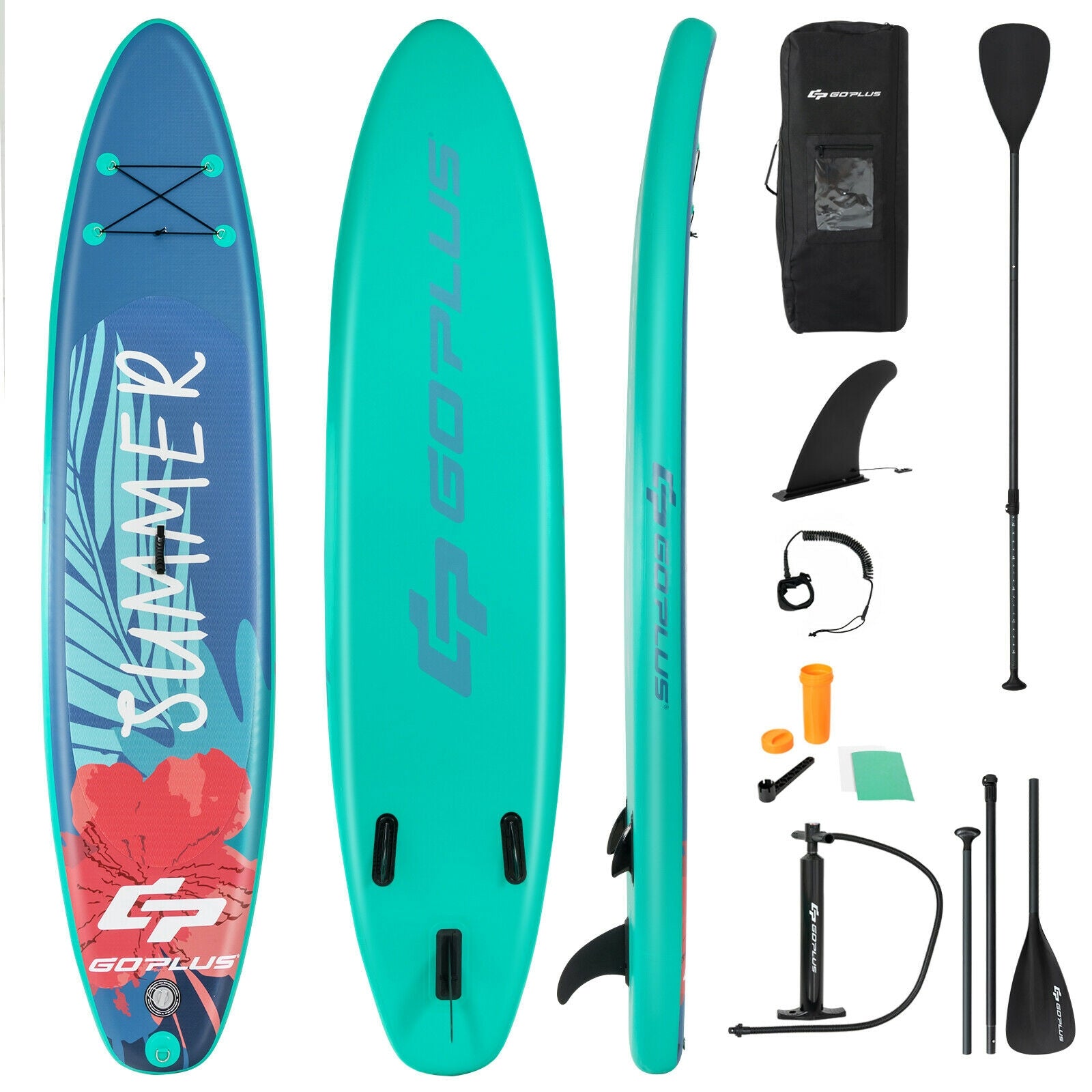 10 Ft Inflatable Stand Up Paddle Board | SUP with Paddle, Backpack & Leash - Niksstuff