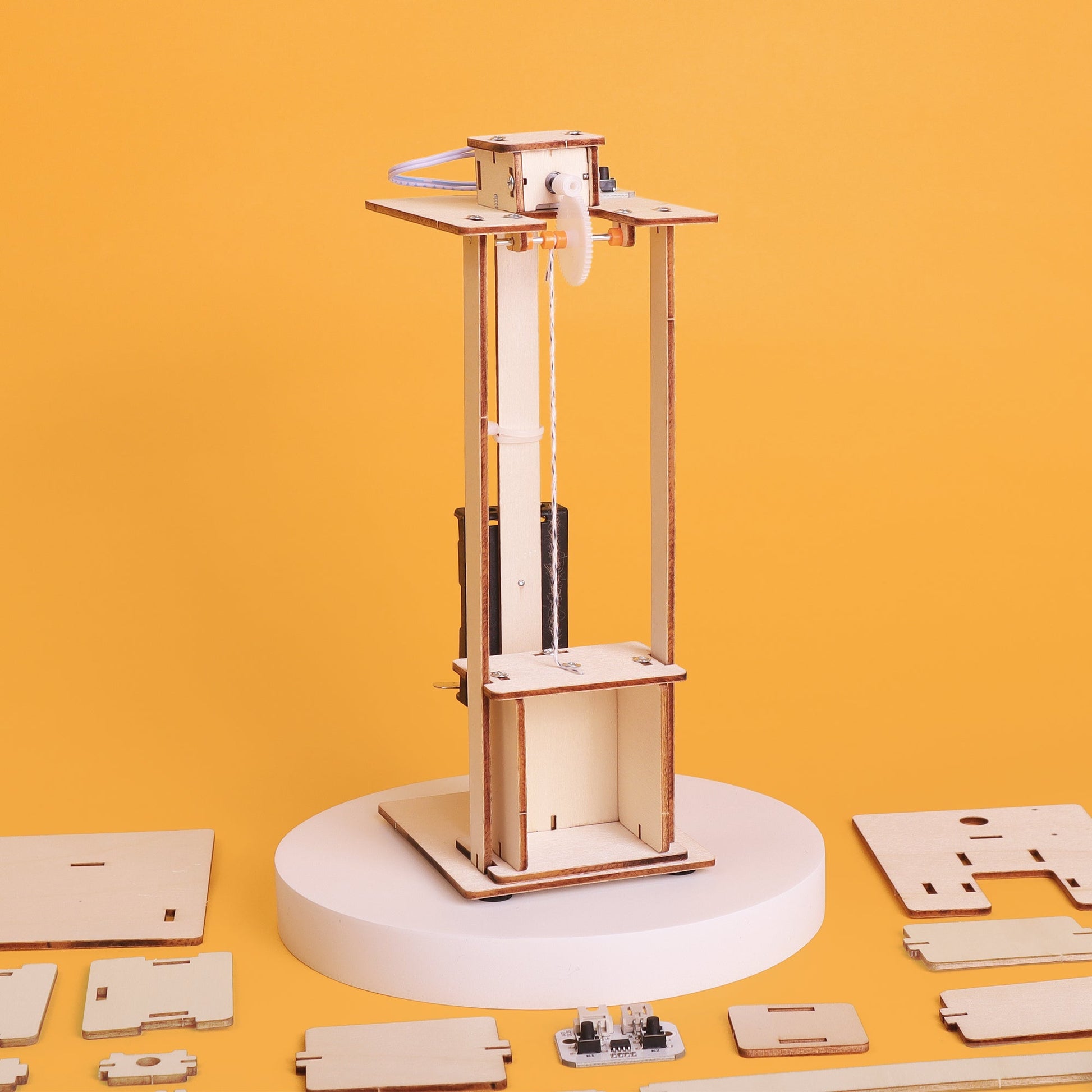 Electric Elevator DIY Kit | Motors & Pulleys STEM Toy for Kids 8+ - Niksstuff