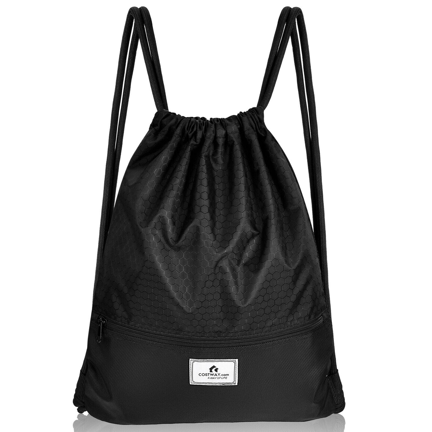 Foldable Drawstring Backpack with Zipper Pockets | Gym Travel Sports - Niksstuff
