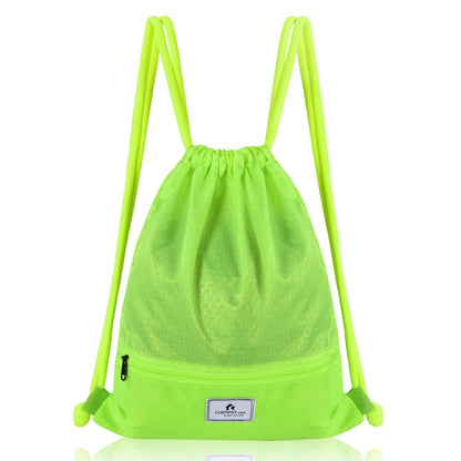 Foldable Drawstring Backpack with Zipper Pockets | Gym Travel Sports - Niksstuff