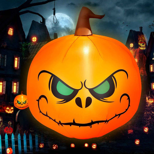 4 Feet Halloween Inflatable Pumpkin with Built-In LED Light