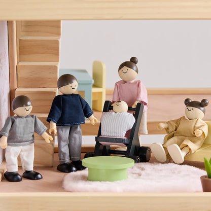Tiny Land Sweetwood Edge Dollhouse & Garage Bundle – Modern Wooden Dollhouse with Furniture, SUV & Accessories | Ages 3+