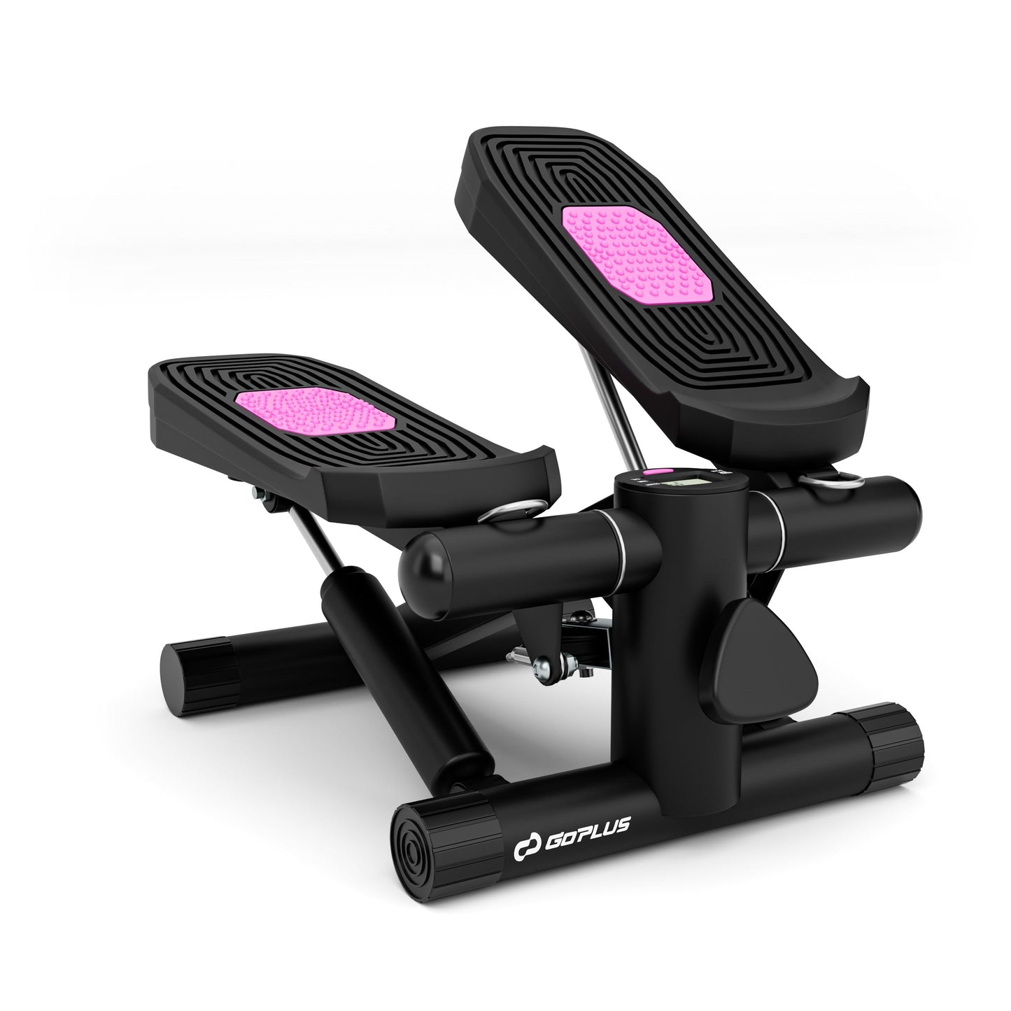 Mini Stepper with Resistance Bands | LCD Display | Hydraulic | Adjustable Height | Quiet | White or Black