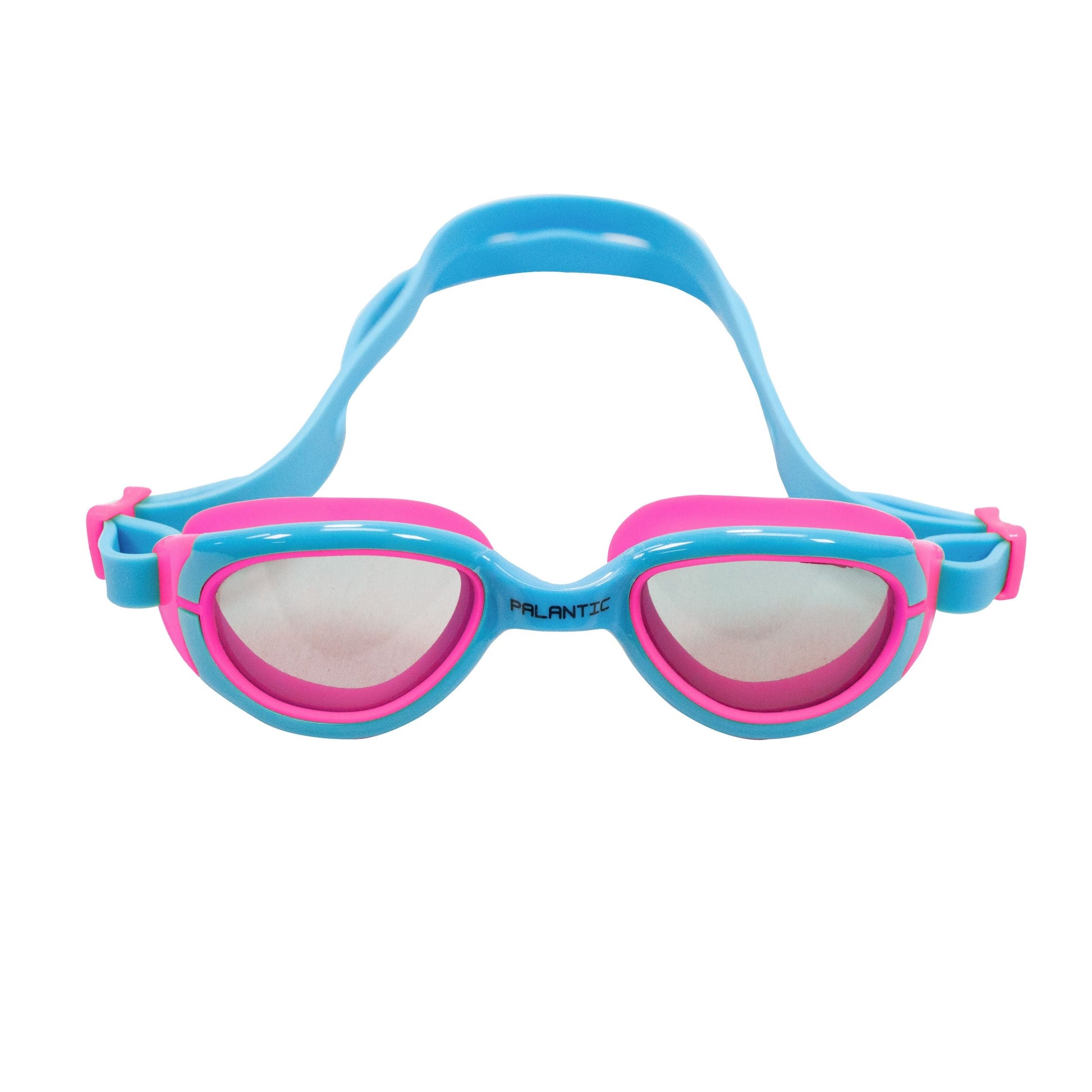 Palantic Jr. Silicone Swim Goggles | Anti-Fog Lenses | Kids & Narrow-Face Adults | Blue/Pink - Niksstuff