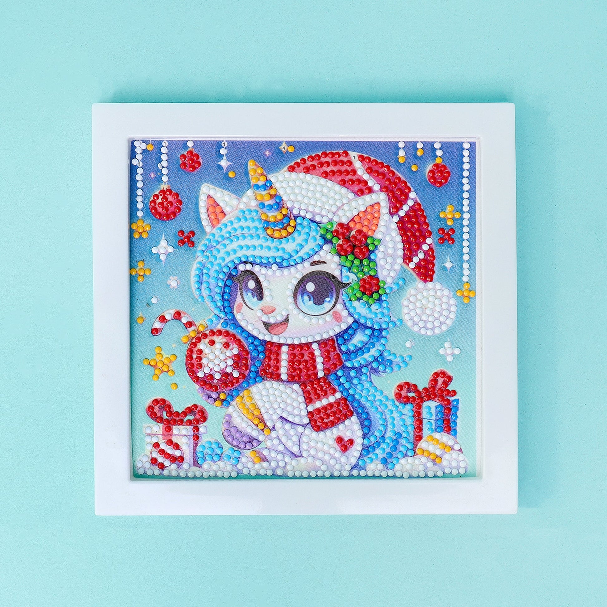 Diamond Art Kit | Christmas Themes – Santa, Puppy & Unicorn | Ages 6+ - Niksstuff
