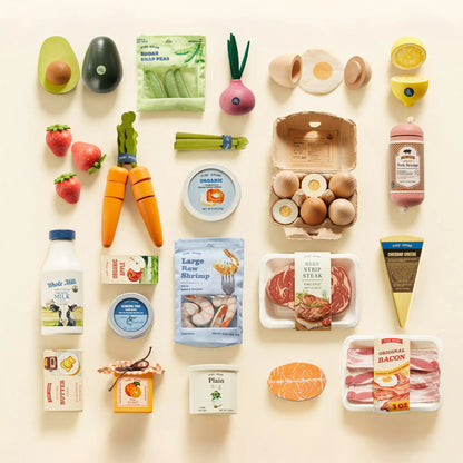 Tiny Land Organic Wooden Play Food Set - 4 Themes
