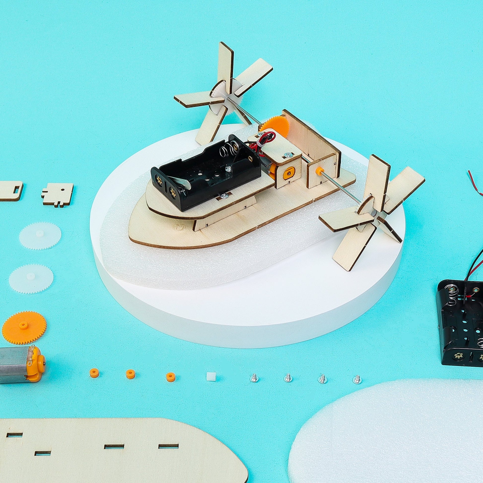 Paddlewheel Boat DIY Kit | Maritime Engineering STEM Toy Ages 6+ - Niksstuff