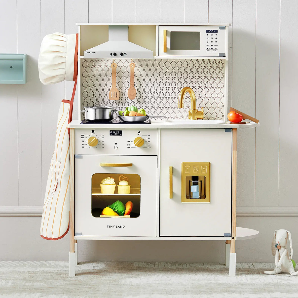 Tiny Land PopJoy Play Kitchen - Wooden Toy with Lights & Sounds