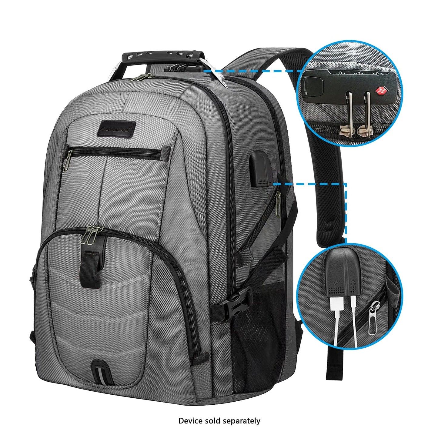 Sahara Anti-Theft Travel Laptop Backpack | USB Charging | Fits up to 17.3" | 4 Colors