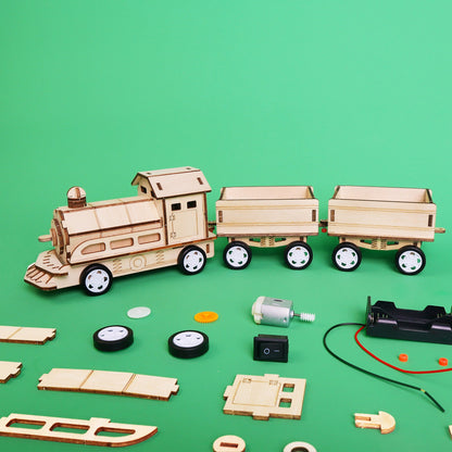 Train DIY Kit | Motor-Driven Engineering STEM Toy for Kids 8+ - Niksstuff
