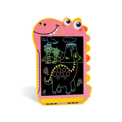 Kids LCD Writing Tablet 8.5" | Dinosaur Color Display | One-Click Erase | Screen Lock | Blue or Pink
