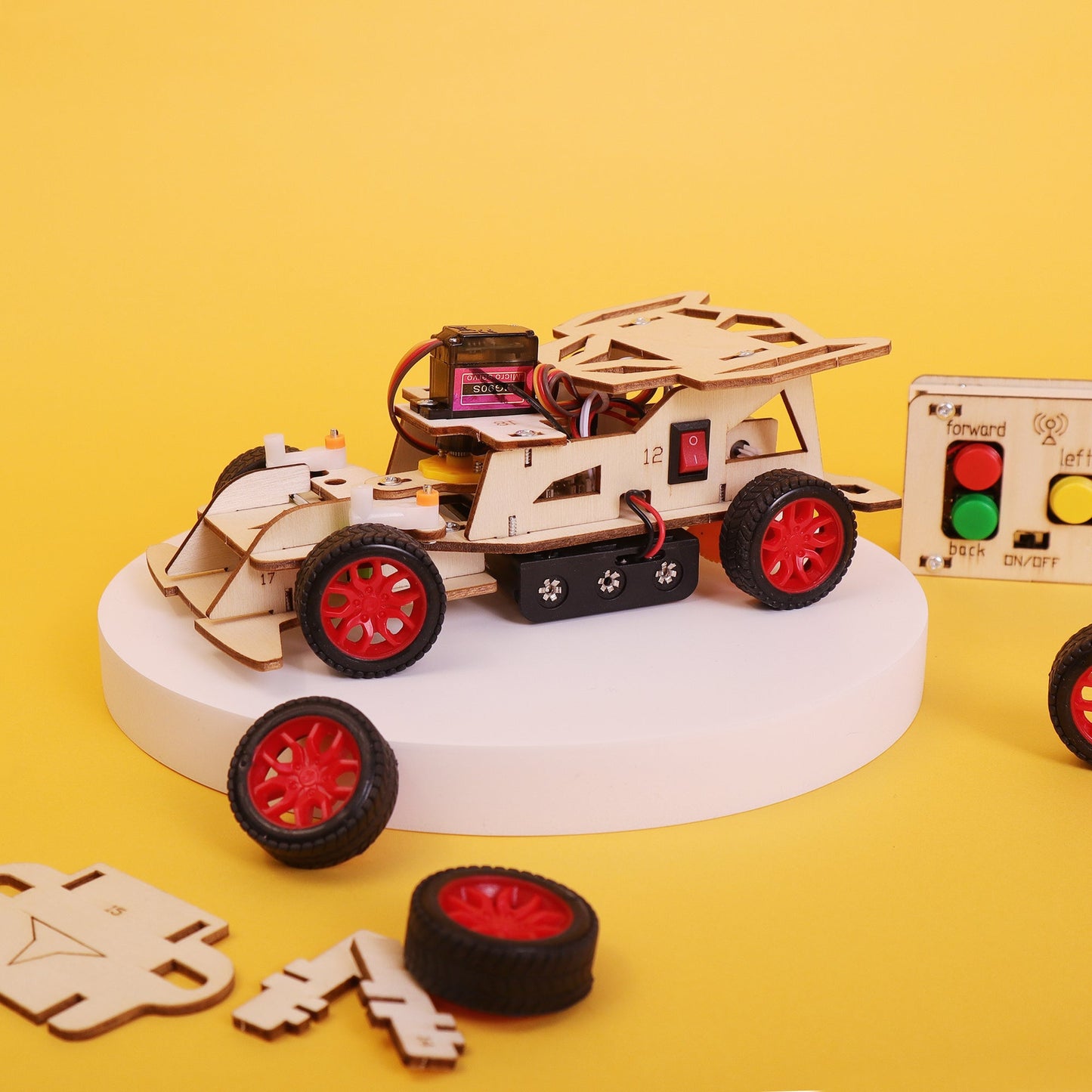 Steering RC Car DIY Kit | Advanced STEM Toy for Kids Ages 12+ - Niksstuff
